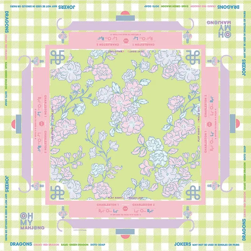 Square American Mahjong Table Mat Spring Anti slip Noise Reduction Game Mat Portable Desktop Decoration
