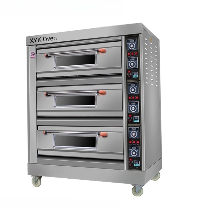 Commercial Large Electric Oven for Pizza Cakes Bread Large Capacity Multi Functional Three Layer Six Tray Electric Oven