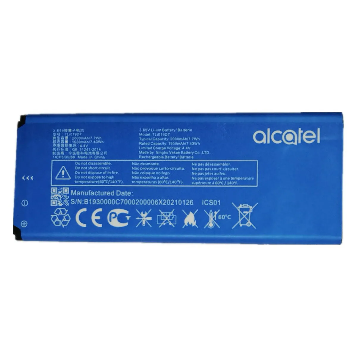 New Original Battery TLi019D7 For Alcatel 1 5033 5033D 5033X 5033Y 5033A 5033T 5033J Telstra Essential Plus 2018 TCL U3A Battery