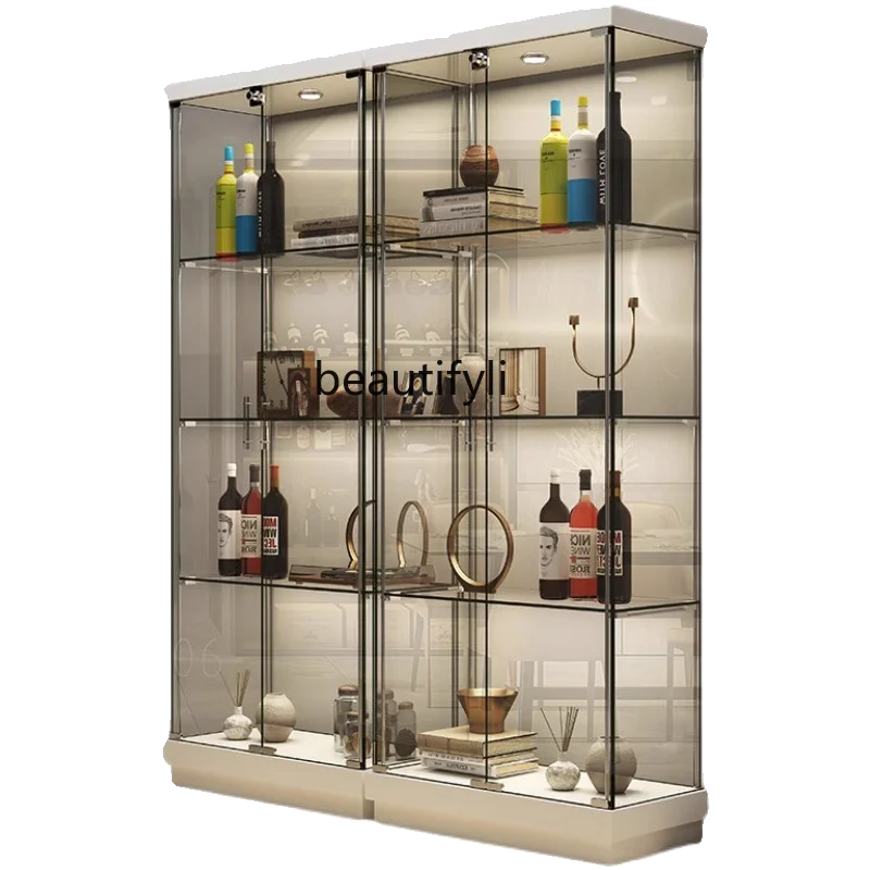 

Living Room Tempered Glass Wine Cabinet Modern Simple Home Wall Sideboard Cabinet Store Display Wine Cabinet