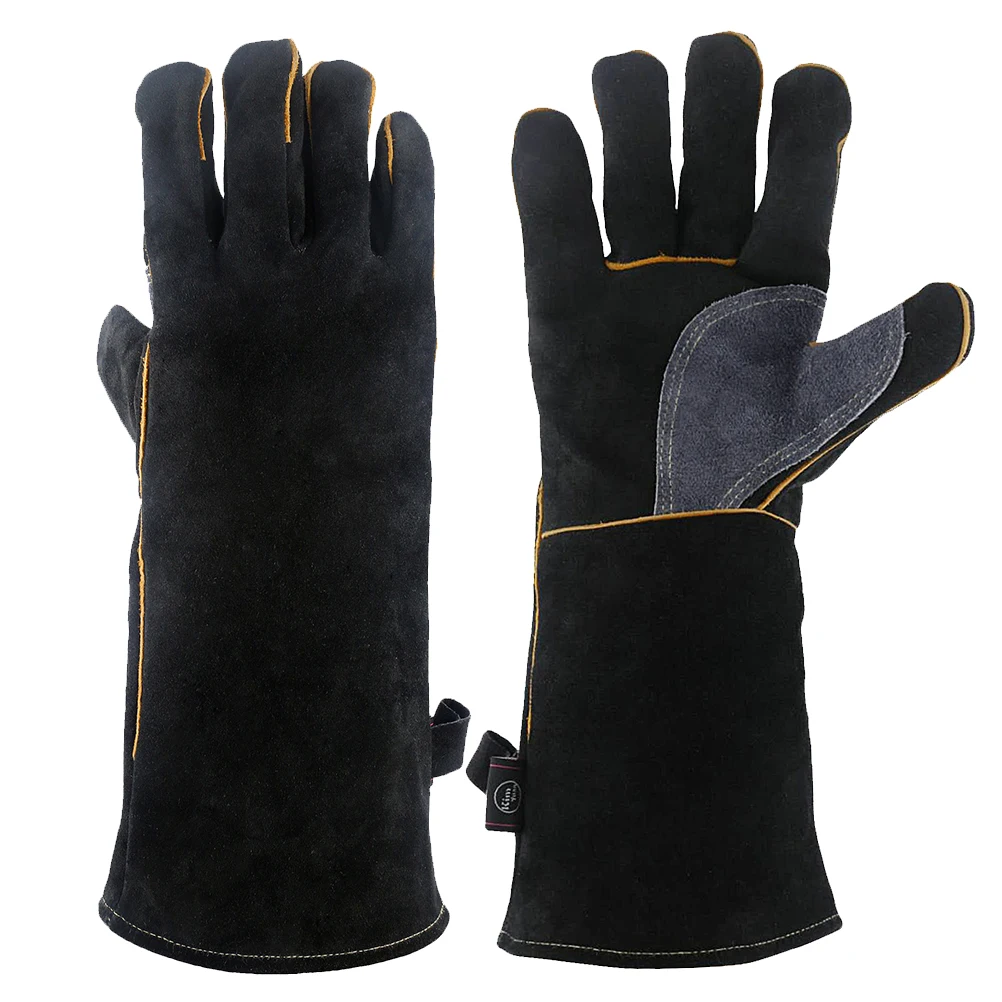 Thickened Heat Resistant Gloves Double Layer Anti Scald Oven Work Mitts Protective Gardening Soldering Baking