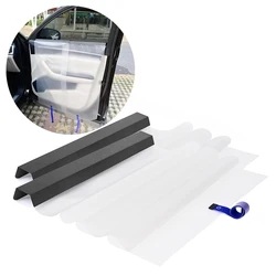 EHDIS 2pcs Black Car Door Panel Guards Cover Waterproof Protection Gasket Pads Glass Cleaning Window Tint Wrap Tool Accessories