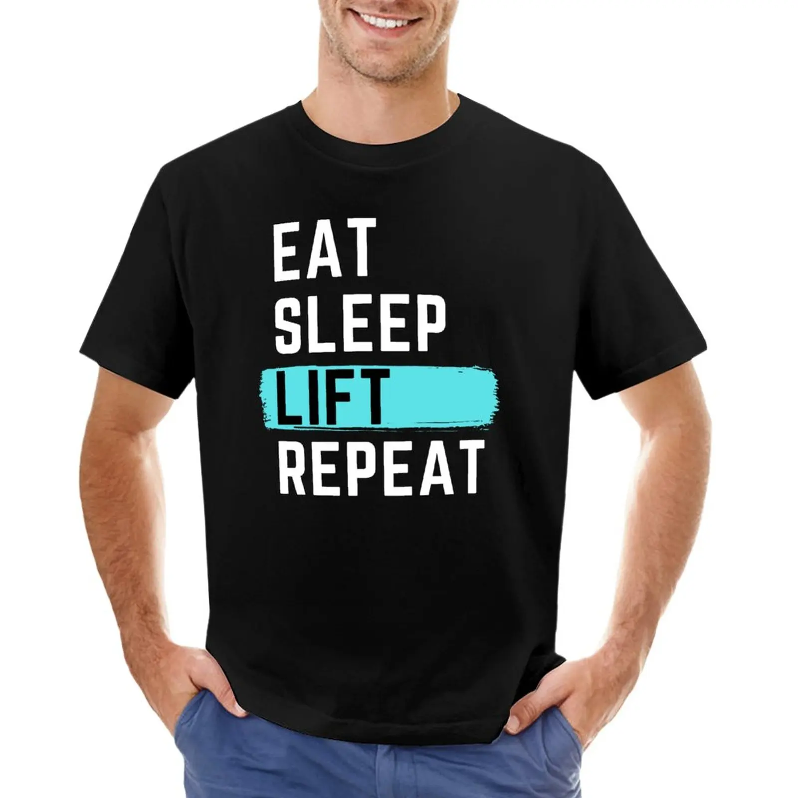 

Eat Sleep Lift Repeat T-Shirt vintage anime mens t shirt graphic