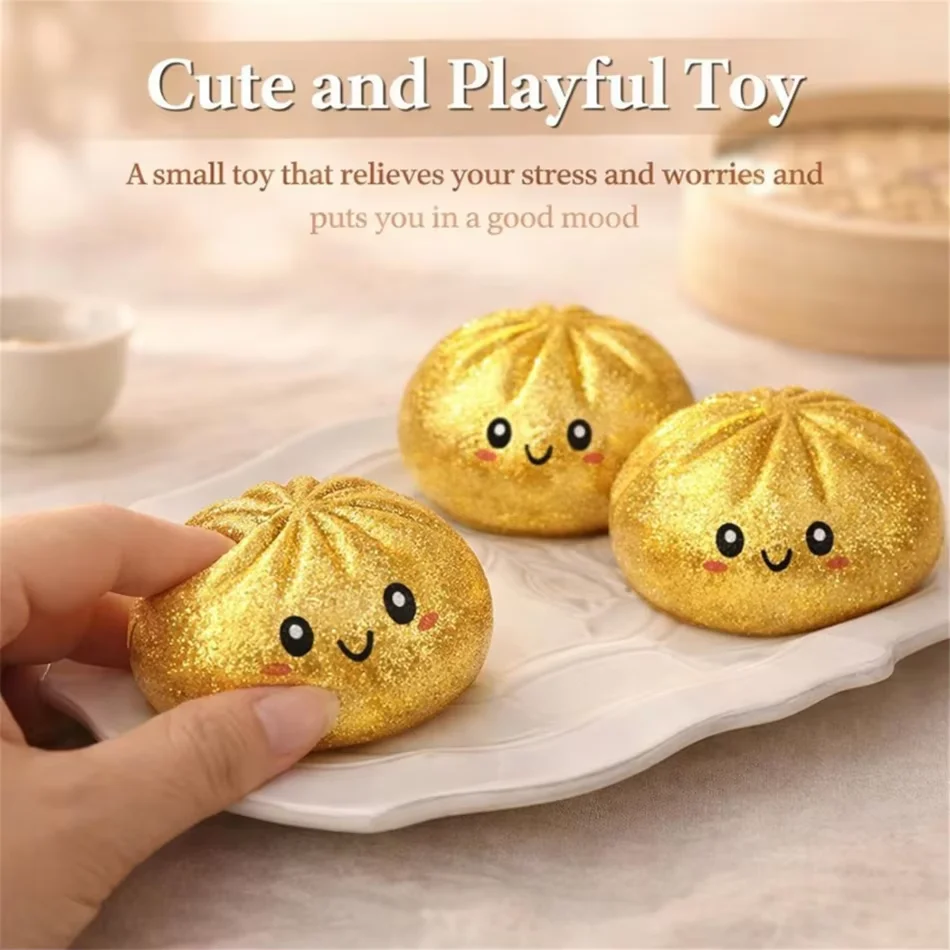 Kids Toys Dumplings - Nadir Altın Parlaklığındaki Mantı Şeklinde Basınç