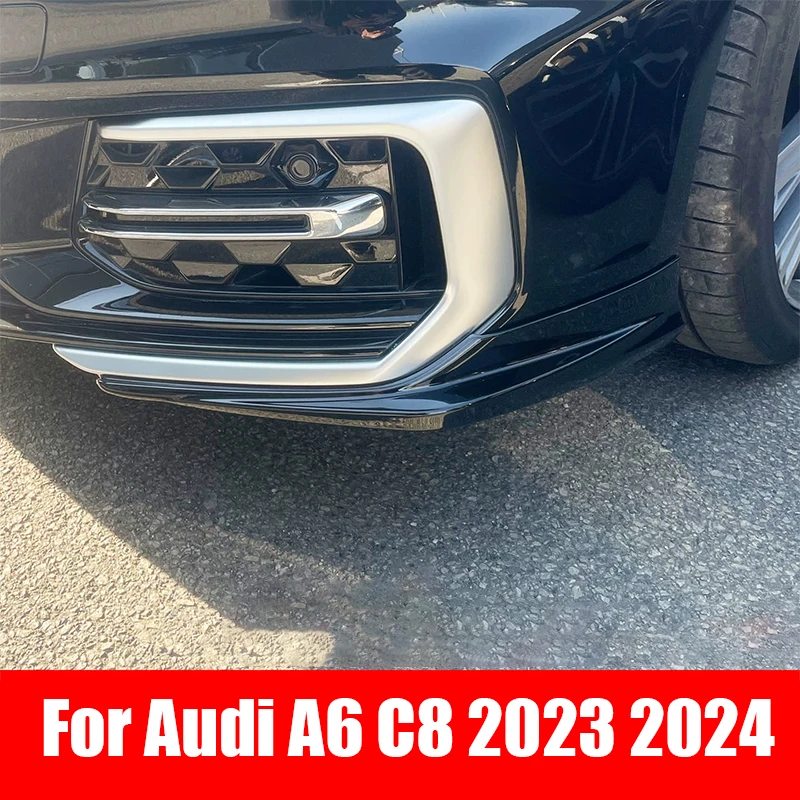 

For Audi A6 C8 2023 2024 Automotive front bumper protection angle ABS material exterior modification parts
