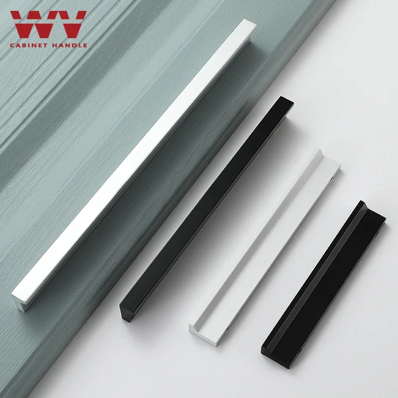 

YM Silver Black Kitchen Cabinet Handles Dressers Closet Aluminum Knobs Pulls Drawer Furniture Handle Cupboard Wardrobe Hardware