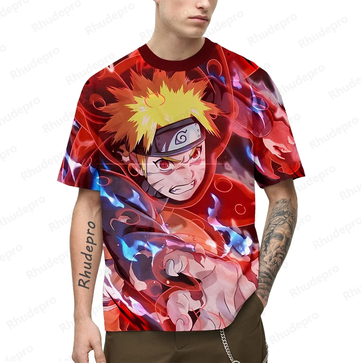 

Naruto Men's T-shirt Fashion Oversized Anime T-shirt Casual Uchiha Sasuke 3d Printed Short Sleeve Casual Anime Boy T-shirt Top