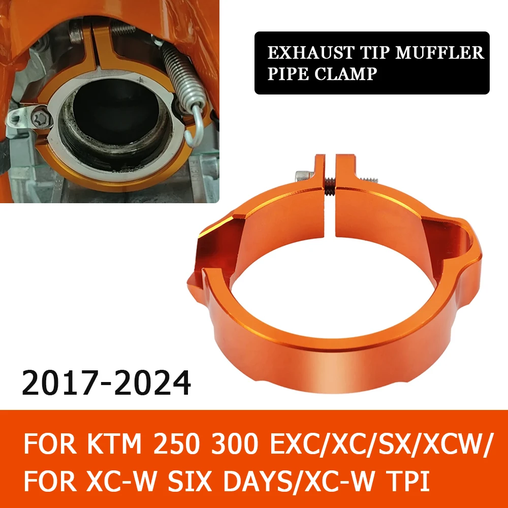 

Exhaust Tip Muffler Pipe Clamp Flange Guard For KTM EXC XC SX XCW TPI Six Days 250 300 2017-2022 2023 2024