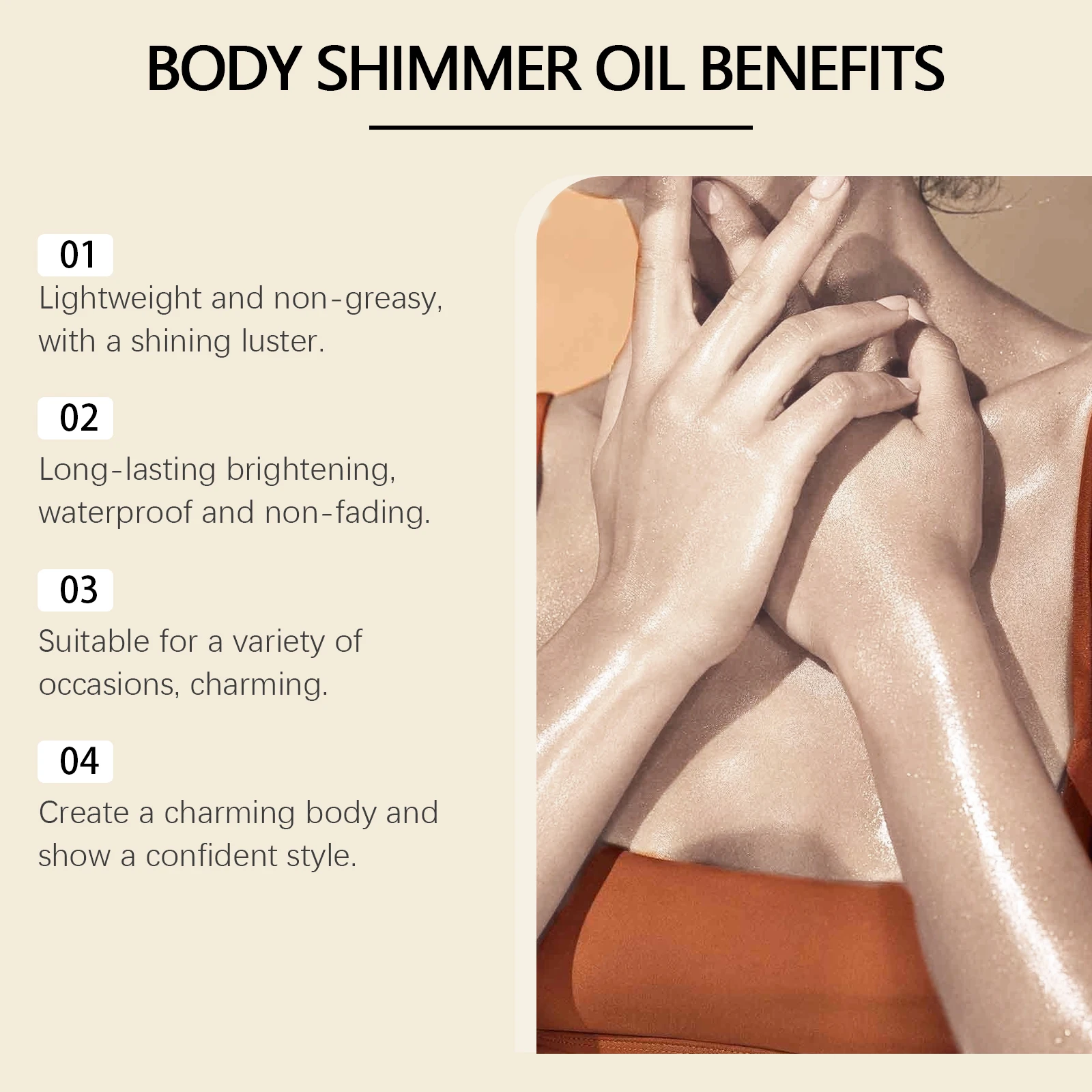 Shimmer Body Oil Long Lasting - đánh giá và giá Body Shimmer Lotion