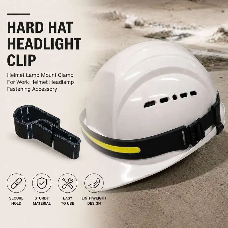 Helmet Headlamp Fastener Clip Hard Hat Lamp Holder Clamp For Working Site Helmet Use