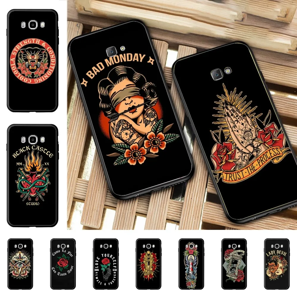 Cool Old School Tattoo Phone Case For Samsung J 7 Plus 7core J7 Neo J6 Plus Prime J6 J4 J5 Mobile Cover