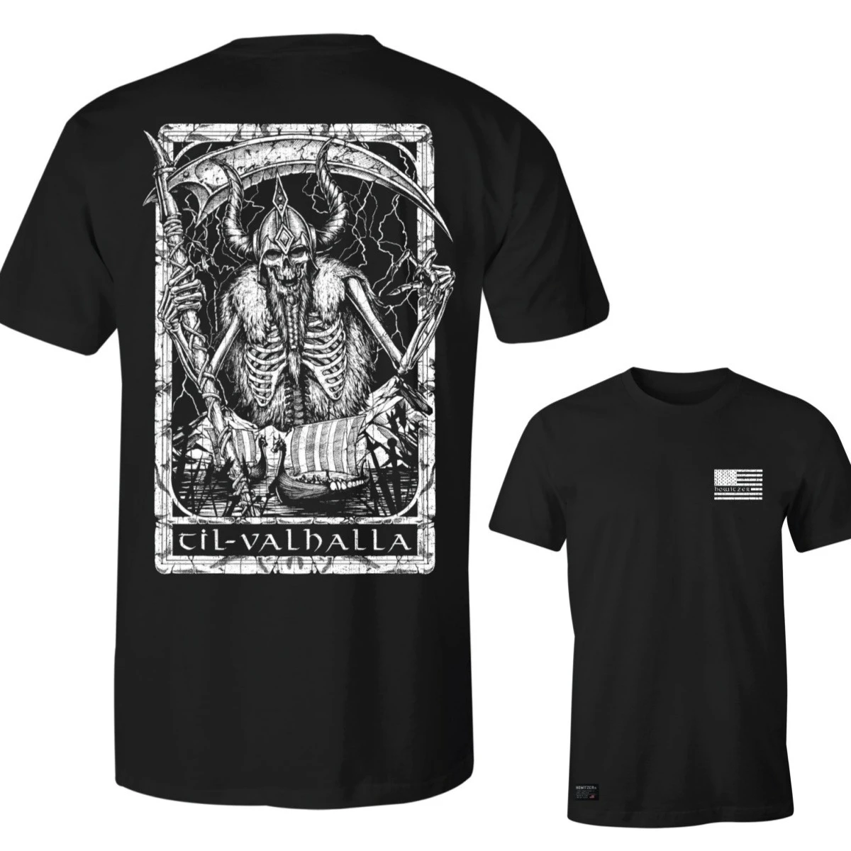 Til Valhalla Tee Tactician Graphic Cotton Tee Printing High-end Luxury Unisex Style Both of Men and Women