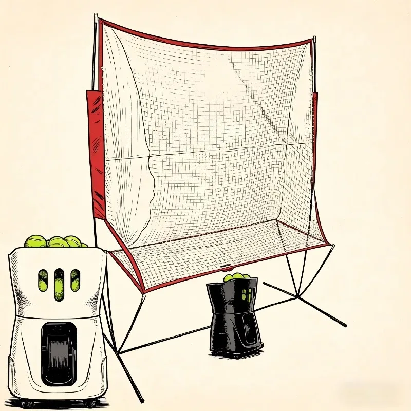65+ Portable Durable Home Outdoor Tennis Net with Automatic Serving Machine Pitching Coach for Tennis Training Eu Am