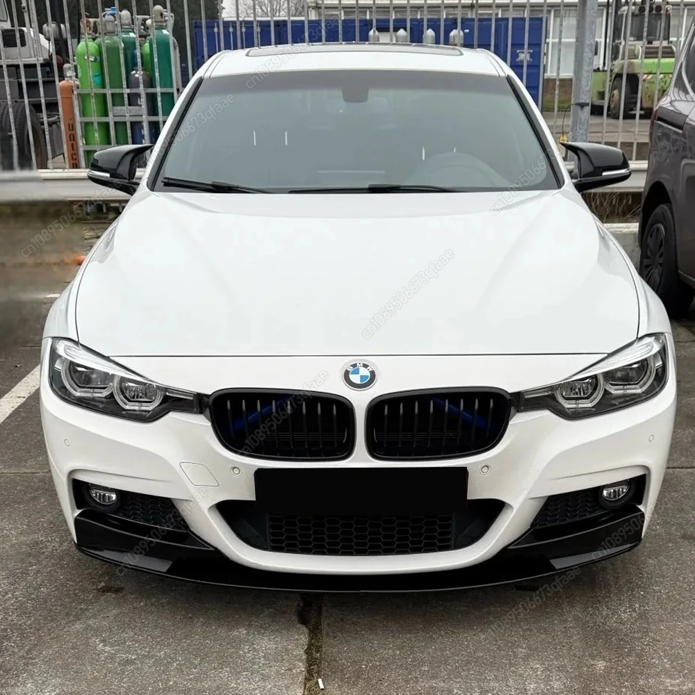 4 قطعة سيارة الجبهة حافة مصد السيارة المفسد الناشر الفاصل Bodykits لسيارات BMW 3 Series F30 F31 M-Sport 2012-2019 لمعان أسود ضبط #3