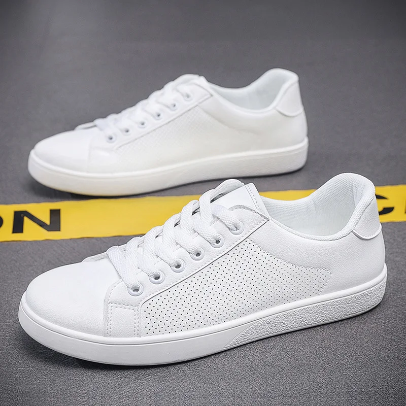 2023 Summer Autumn New Designer Shoes for Men Fashion Hallow Out Breathable Casual Sneakers Male PU Leather Zapatos De Hombre