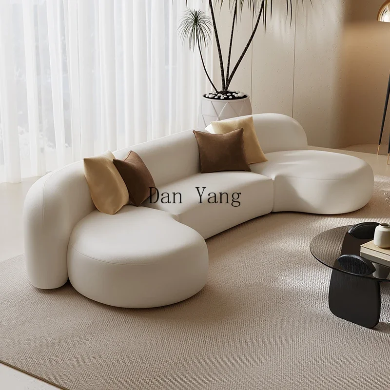 YJ high-end sofa living room simple fabric light luxury large apartment fashion special-shaped arc cream wind corner combination