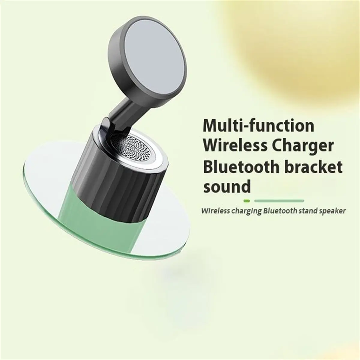 

Беспроводная зарядка ABZJ 15W с магнитной подставкой для телефона, настольная Bluetooth-колонка с присоской, стереозвук, складная, компактная