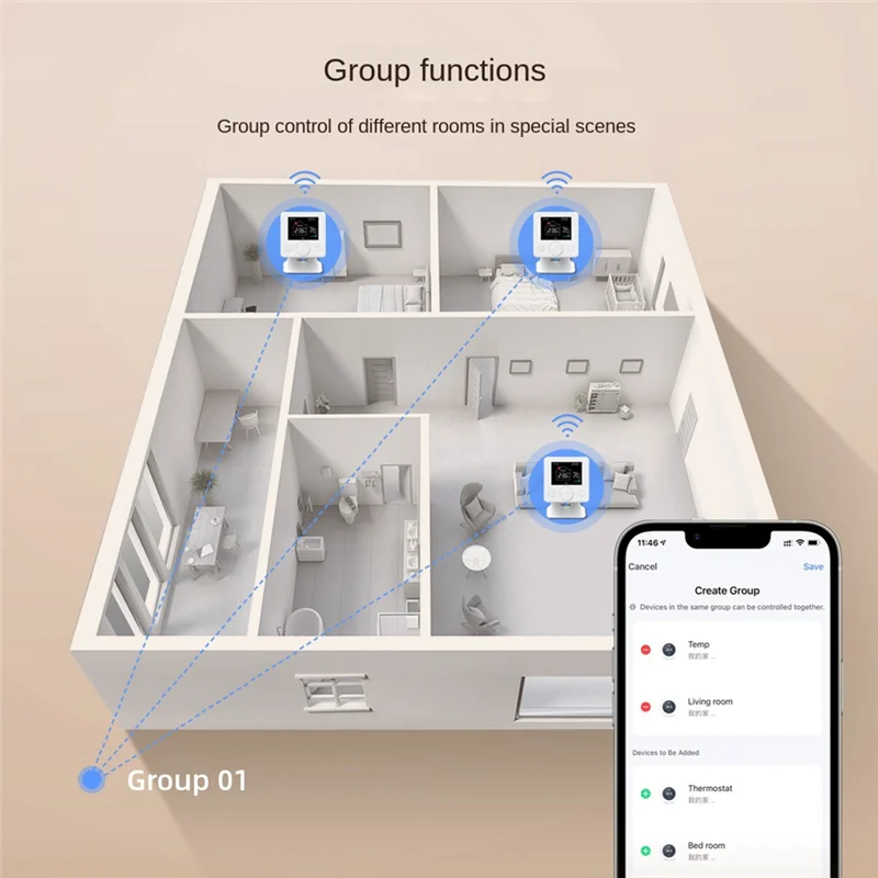 

ABKU-Wifi беспроводной термостат RF433 водяной нагрев газовый котел термостат с кронштейном поддержка пульта дистанционного управления для мобильного телефона