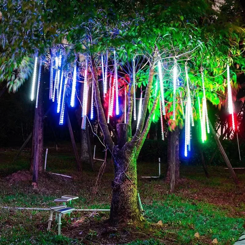 32/24/16/8 Tubes LED Meteor Shower Lights Waterproof Falling Raindrop Fairy String Light for Christmas Holiday Party Patio Decor