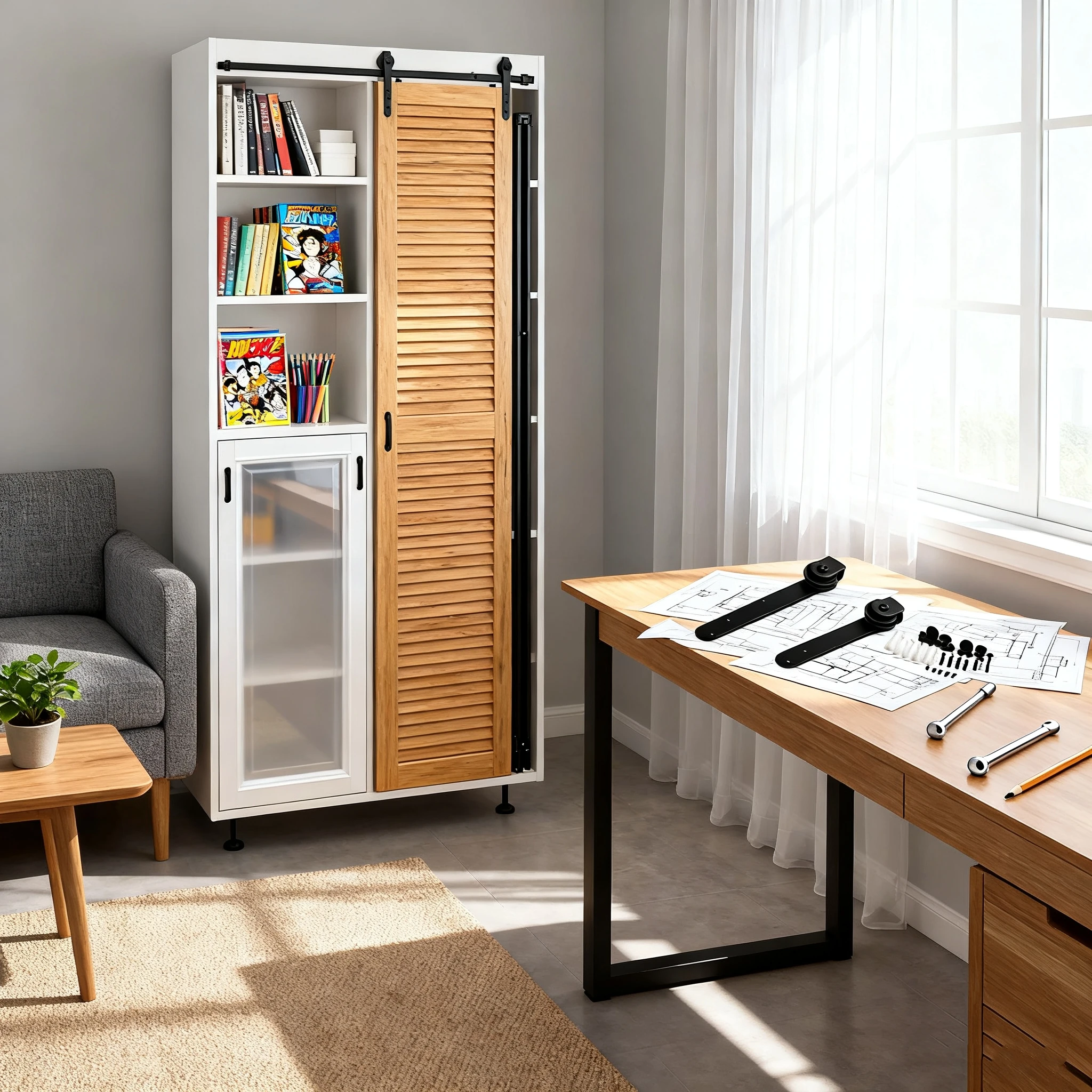 

Мини-высококачественный комплект фурнитуры для раздвижных дверей сарая, пригодный для дверей шкафа, набор рельсов, гладкая бесшумная запасная часть для домашней фурнитуры