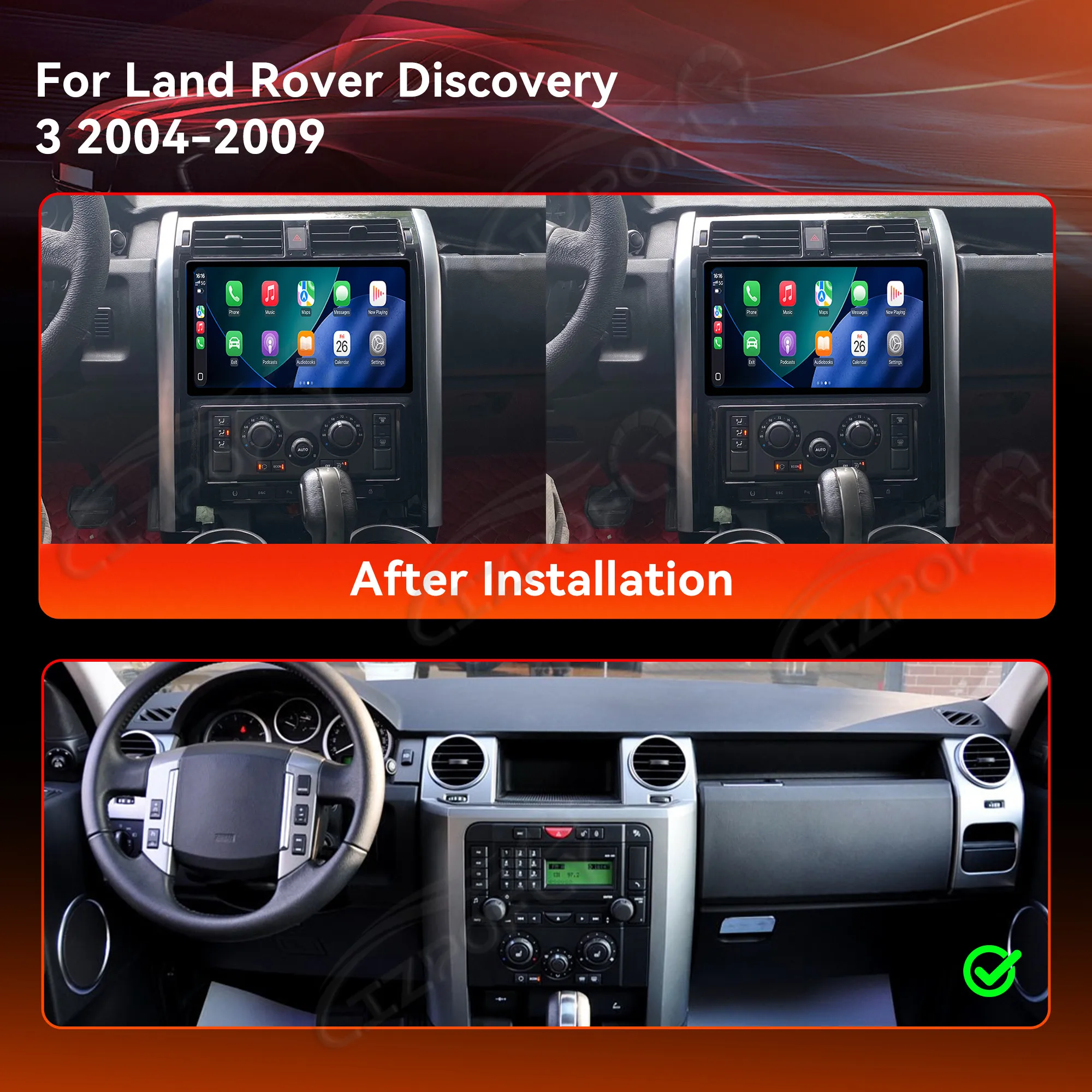 Lizpofly 13.3'' For Land Rover Discovery3 2004-2009 Multimedia Player Auto Car Intelligent Systems Wireless Carplay Stereo 