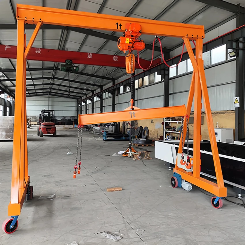 Electric Chain Hoist Light Duty 0.5Ton 1 Ton 2 Ton Mobile Portable Small Gantry Crane With
