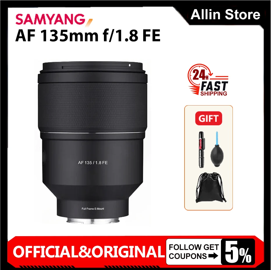 Samyang AF 135mm f/1.8 FE Camera Lens Full Frame Auto Focus Lens for Sony E Mount Digital Camera Alpha 1/7/7II/7III/7S