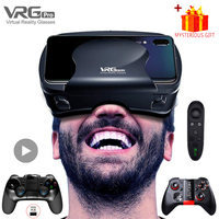VRG Pro VR Glasses Virtual Reality Headset Devices Viar 3D Helmet Goggles Lenses Smart For Smartphone Cell Phone With Controller