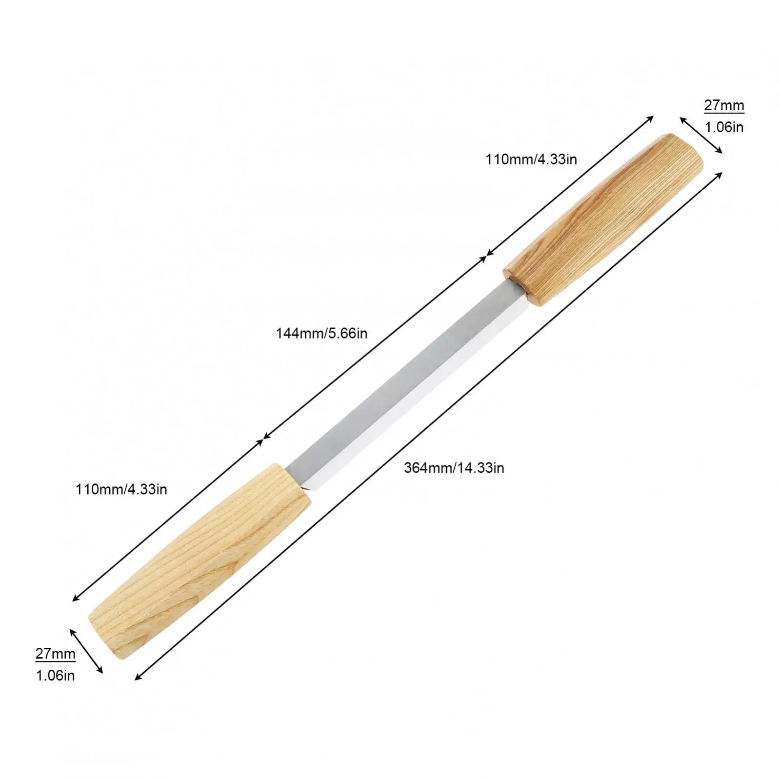 1 Piece Ashtree Wooden Handle Woodwork Hand Plane Carving Curved Wood Debarking Hand Tool for Polished Logs