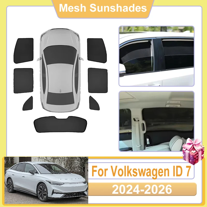 

For Volkswagen ID 7 Accessories VW ID7 ID.7 2024 2025 2026 Car Window Sun Shade Screen Cover Anti UV light Shield Sun Baffle Net