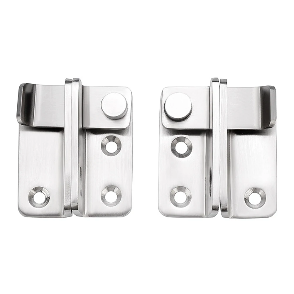 

2pcs Anti Theft Door Lock Stainless Steel Barn Gate Bolt Home Security Latch Safety Left Right Horizontal Vertical Installation