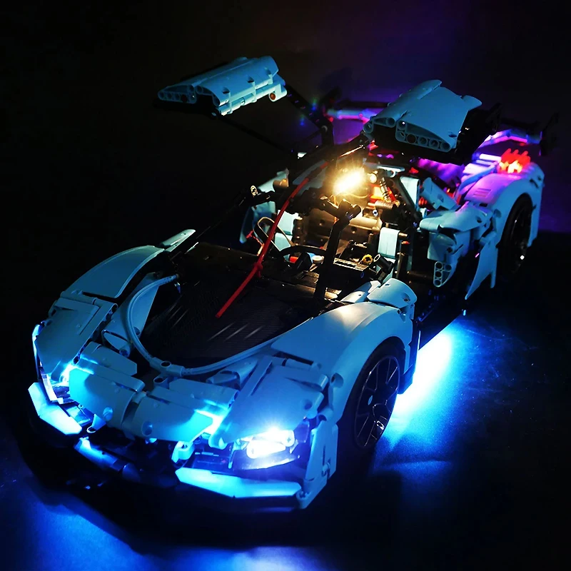مجموعة إضاءة LED RC DIY لمجموعة مكعبات بناء السيارة الرياضية الفنية LEGO T5011 (إضاءة LED فقط، بدون نموذج كتل)