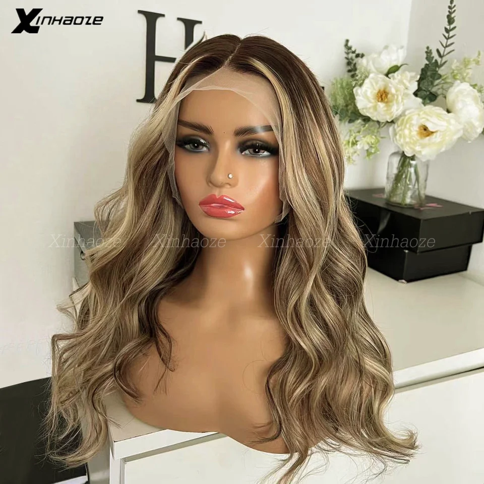 13x6 Blonde Highlight Wigs Ash Blonde Body Wave Lace Front Wig 360 Lace Frontal Wigs 13x4 Silk Top Human Hair Wigs For Women