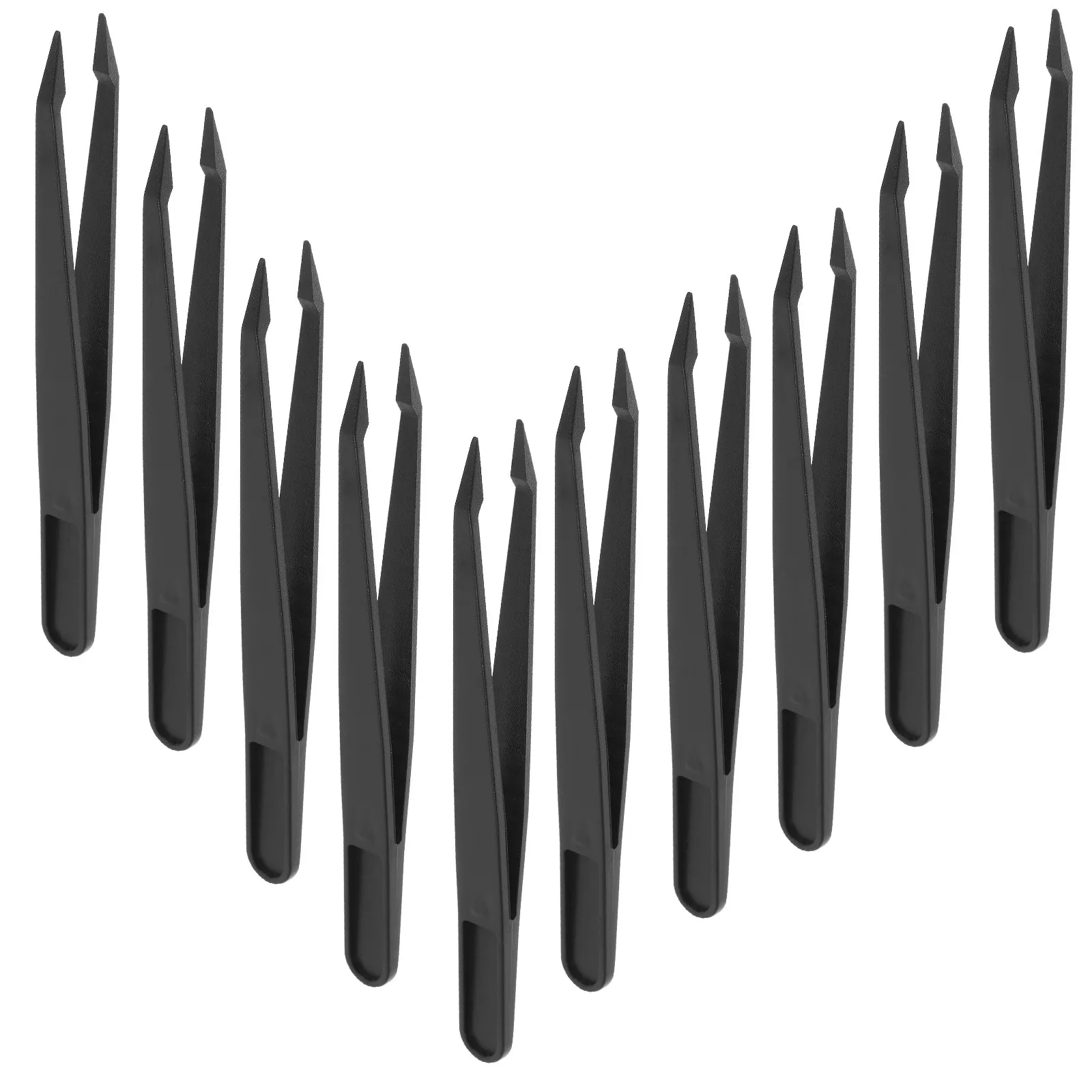 10Pcs Plastic Precision Tweezers Pointed Tip Small Tweezers for Crafts Electronics Jewelry Making Art Painting DIY Projects Anti