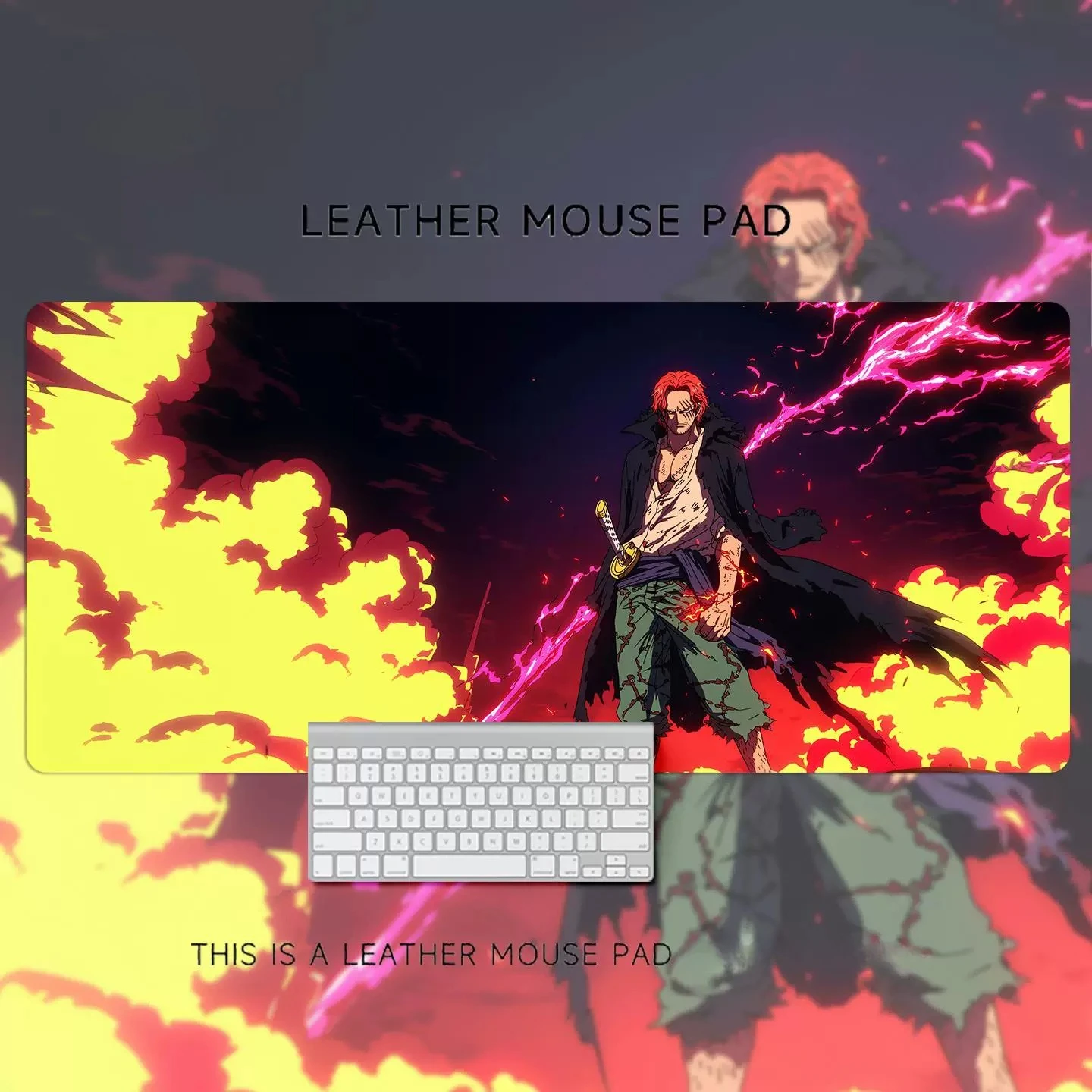 Cartoon ONE PIECE Luffy Zoro Leather Mouse Pad Oversized Two-dimensional Animation Computer Desk Non-slip Wrist Guard Table Mat