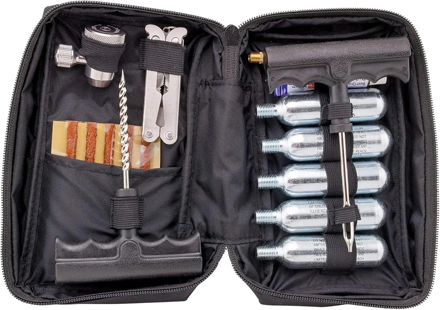

Portable Tubeless Tire Repair Kit for Motorcycles, ATVs, and Small Vehicles - Compact CO2-Powered Solution