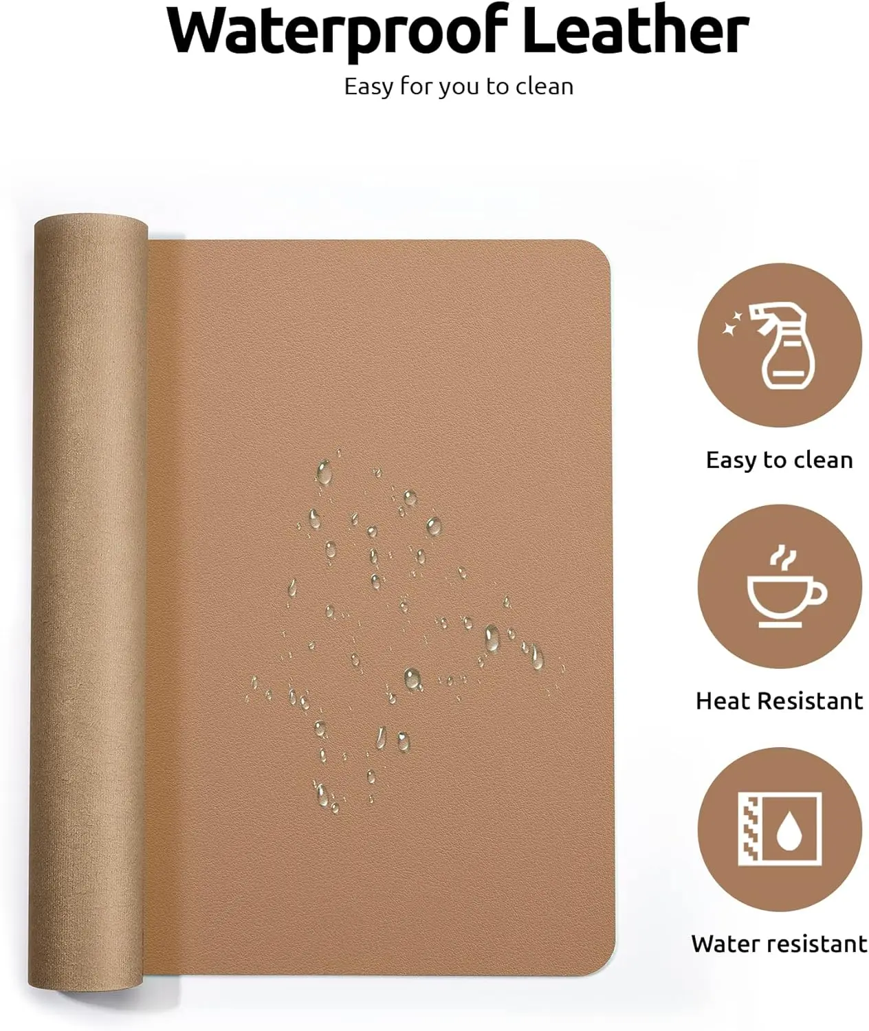 90X43CM Leather Desk Pad Protector, Office Desk Mat, Mouse Pad, Non-Slip PU Leather Desk Blotter, Large Size Laptop Desk Pad