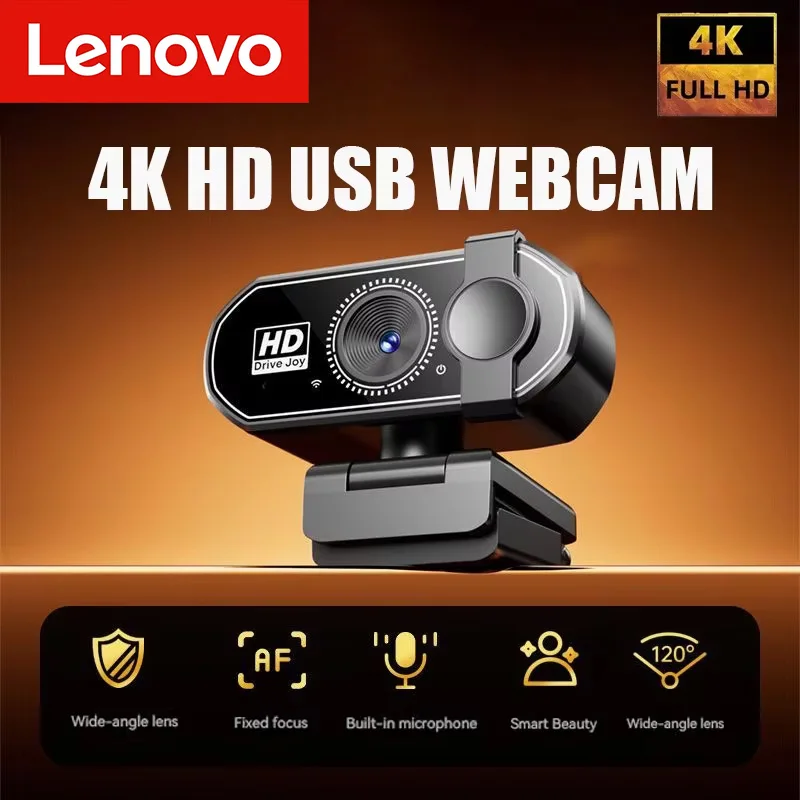 

Lenovo Q27 4K Webcam 2K Autofocus Streaming Web Cam 1080P Full HD Video Camera With Microphone For PC Laptop For Home-office