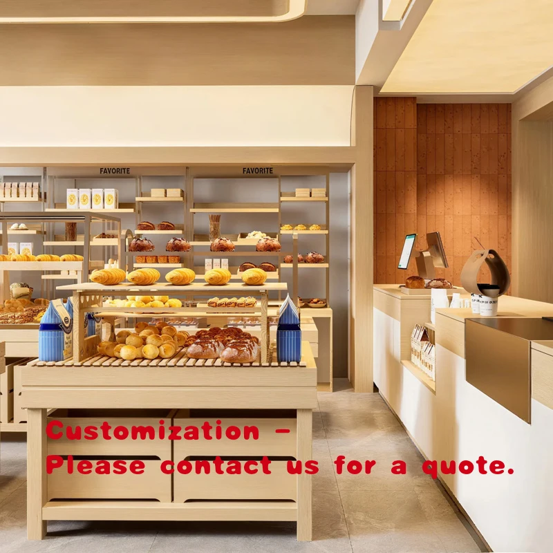 custom.Premium Commercial Bakery Display Cabinet with Temperature Control Heavy Duty Construction LED Lighting Brown Finis