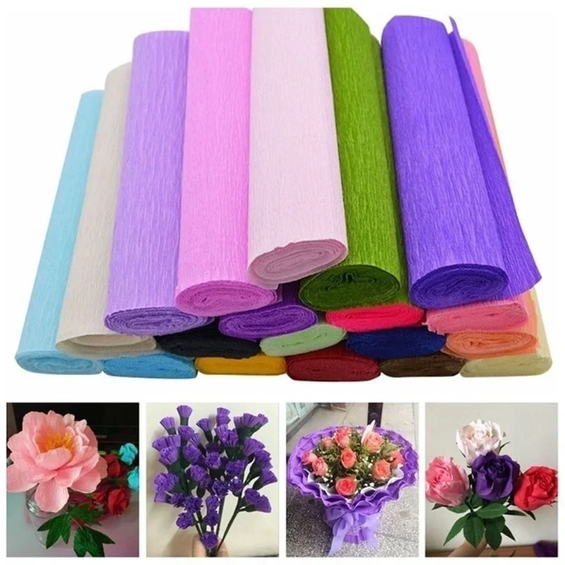 250*50cm/Roll DIY Flower Wrapping Packing Crepe Papers Handmade Materials Craft Paper Wrapping Papers