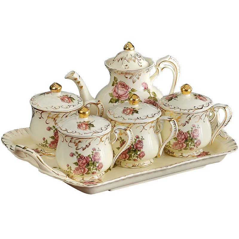 

Household water cup ceramic spoon with lid coffee set European style