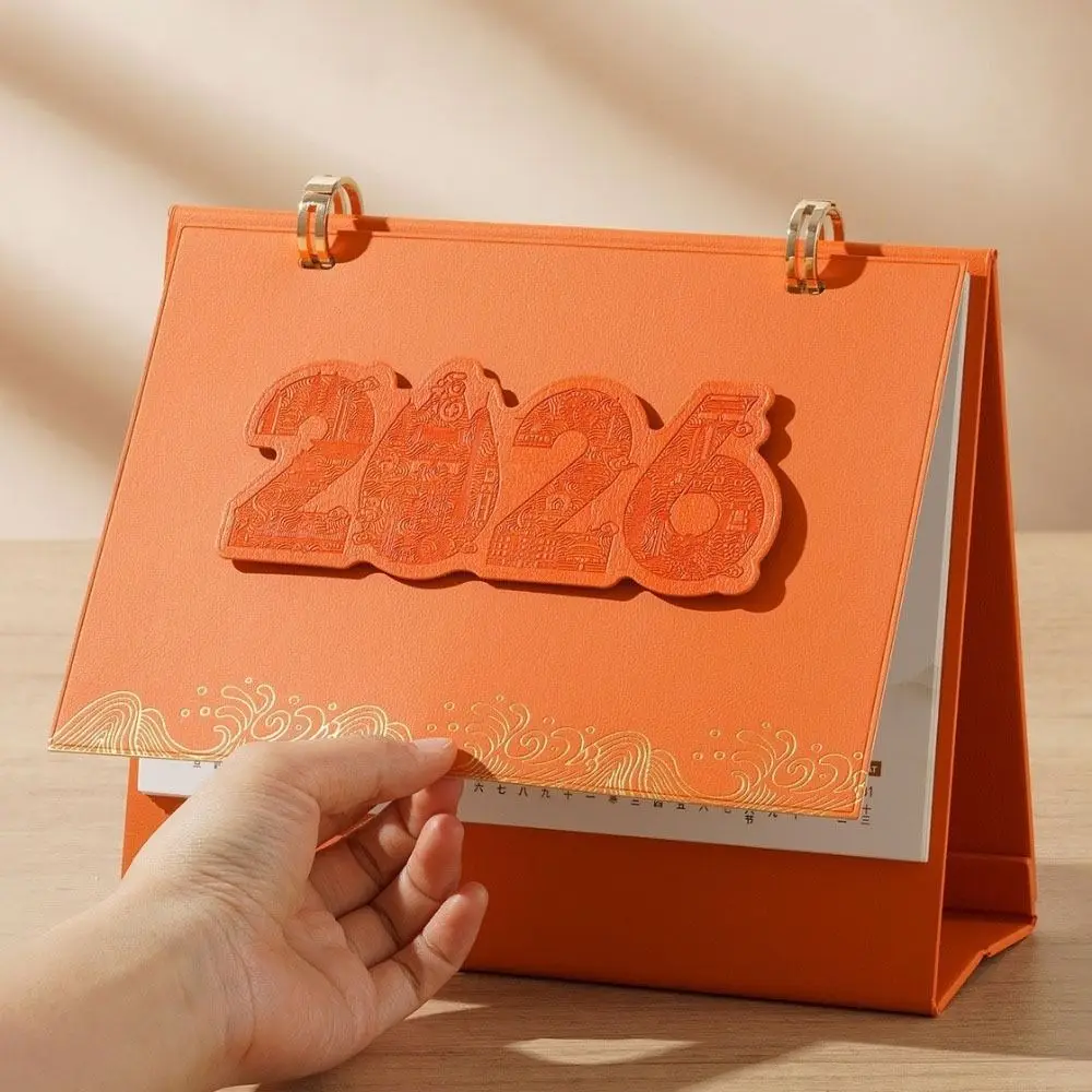 Calendario de escritorio de papel grueso creativo 2026, agenda diaria, libro de notas, planificador de mesa, lista de tareas, planificador diario mensual para oficina