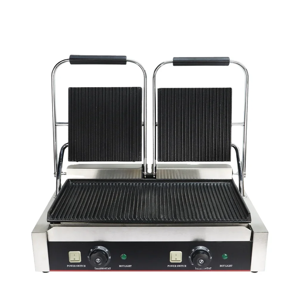 Popular Hot Sell Electric Double Head Electric contact grill Sandwich Panini Press Grill contact grill machine