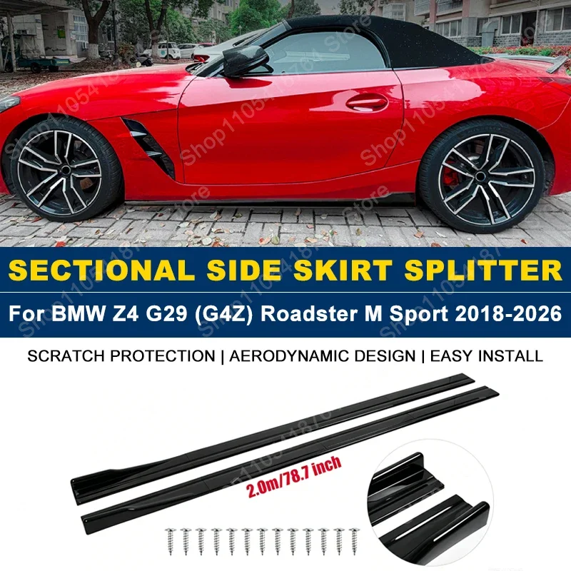Side Skirts Extension Rocker Panel Splitter For BMW Z4 G29 (G4Z) Roadster M Sport 18-26 2M 78.7