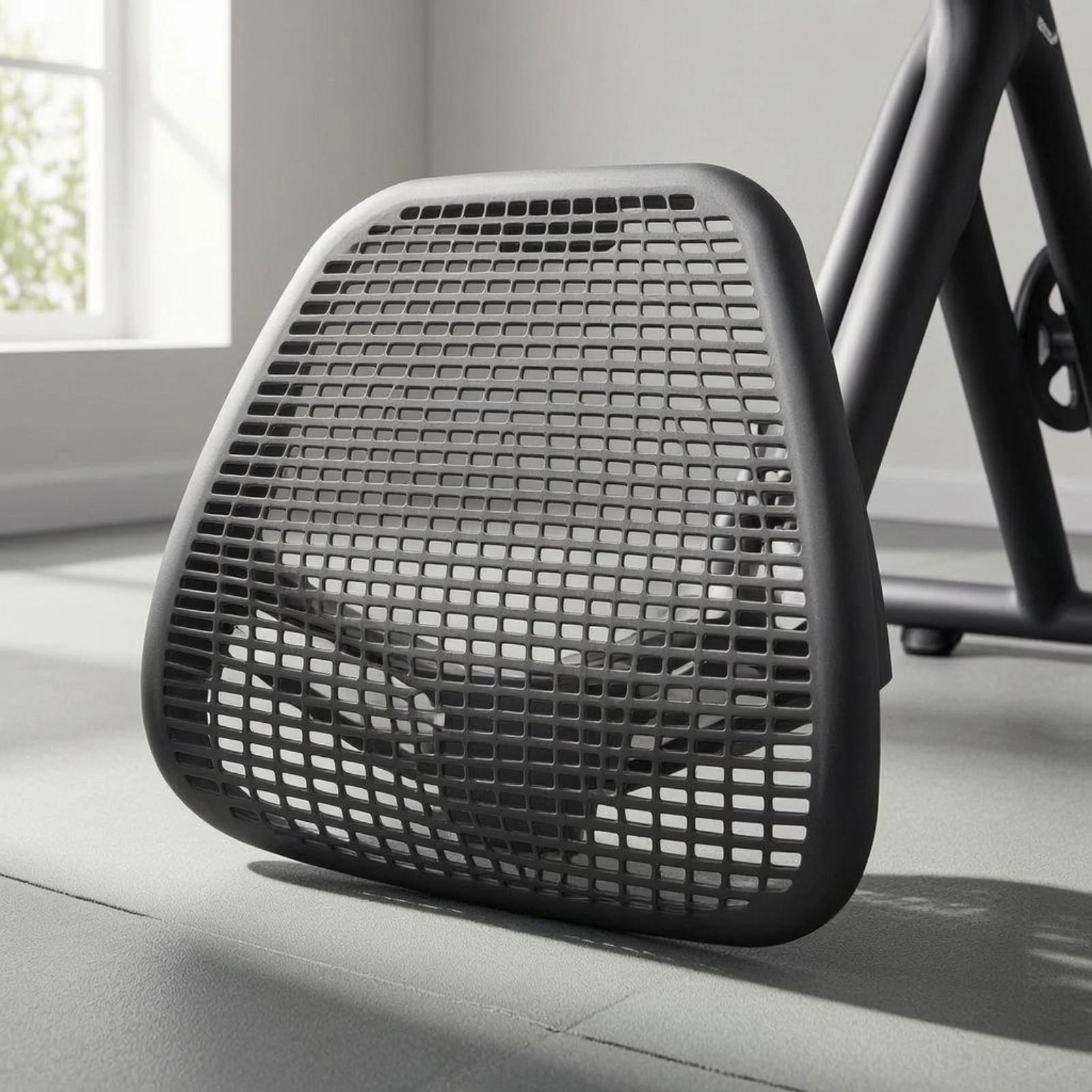 Coussin de dossier pour vélo de fitness, gris foncé, en maille
