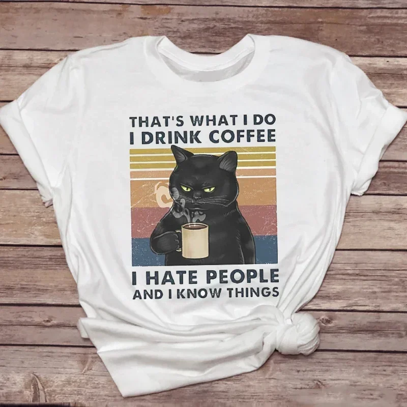 Camisetas de mujer gato divertido calavera mascota Linda moda tendencia 90s Animal Top señora camiseta dulce señoras estampado elegante camiseta