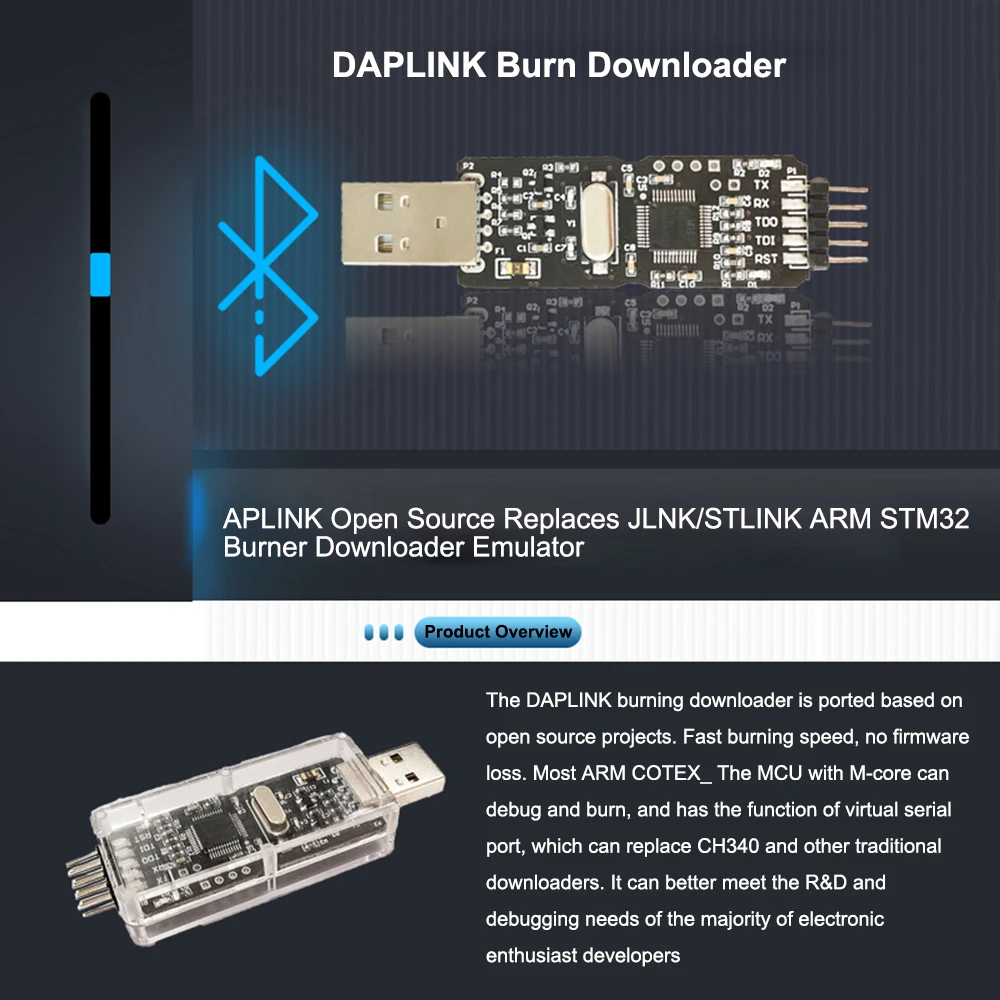 DAPLINK Serial Port Burner Open Source Substitutes JLINK/STLINK ARM STM32 Serial Port Burner Downloader Emulator