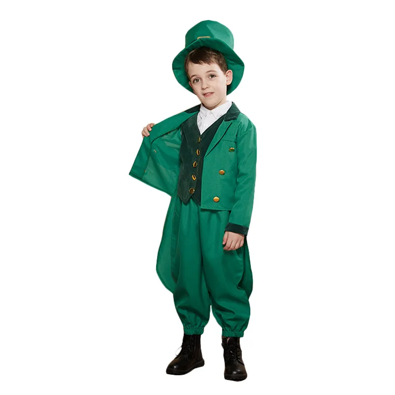 Source Manufacturer Cross-border Supply Irish Party Carnival Day Clothing Children's St. Patrick's Day Dress