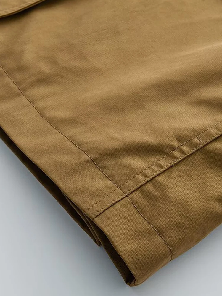 ملابس نسائية صيفية جديدة على الطراز الأوروبي والأمريكي، سترة عصرية متعددة الاستخدامات مزخرفة بجيب وياقة عالية وأكمام طويلة