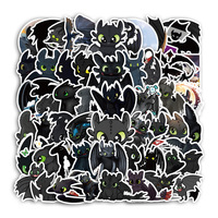 10/60PCS Kawaii Toothless Cartoon Stickers How to Train Your Dragon Sticker Fridge Luggage Laptop Guitar Bike Skateboard Toys